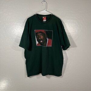 Vintage Tupac Shirt Mens XXL Exact Science Green Graphic Crew Short Sleeve